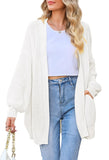 Pink Queen 2025 Fall Long Cardigans for Women Batwing Sleeve Open Front Ribbed Knit Oversized Cardigan Sweaters with Pockets