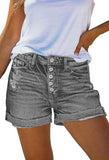 Pink Queen Women's High Waisted Denim Shorts Casual Ripped Summer Hot Short Jeans Frayed Distressed Jeans Shorts with Pockets