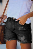 Pink Queen Women's High Waisted Denim Shorts Casual Ripped Summer Hot Short Jeans Frayed Distressed Jeans Shorts with Pockets