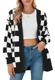 Pink Queen 2025 Fall Long Cardigans for Women Batwing Sleeve Open Front Ribbed Knit Oversized Cardigan Sweaters with Pockets