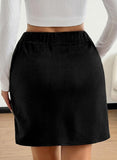 Pink Queen High Waist Ruched Faux Leather Suede Wrap Mini Skirts for Women | Bodycon, A Line, High Waisted, Wrap Hem, Ruched, Short Skirt, Fall Winter Outfits, Business Casual, Streetwear, Club, 2026