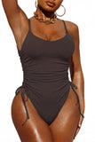 Pink Queen Womens One Piece Swimsuit Ruched High Cut Tummy Control Bathing Suit