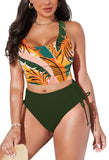 Pink Queen Women Racerback Ruched Crop Top High Waisted Bikini Sets 2 Piece Swimsuit Bathing Suit 2026