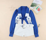 Womens Cowboys Cheerleader Costume Blue