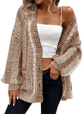 Pink Queen Women's 2026 Oversized Cardigan Sweater Long Sleeve Cable Knit Fashion Outerwear Coat