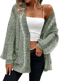 Pink Queen Women's 2026 Oversized Cardigan Sweater Long Sleeve Cable Knit Fashion Outerwear Coat