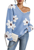 Pink Queen Women's Oversized V Neck Fuzzy Sweaters 2026 Casual Loose Long Sleeve Chunky Knit Pullover Jumper Tops