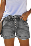 Pink Queen Women's High Waisted Denim Shorts Casual Ripped Summer Hot Short Jeans Frayed Distressed Jeans Shorts with Pockets