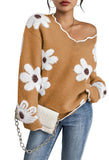 Pink Queen Women's Oversized V Neck Fuzzy Sweaters 2026 Casual Loose Long Sleeve Chunky Knit Pullover Jumper Tops