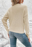Pink Queen Women's 2025 Casual Pullover Sweaters Sexy V Neck Long Sleeve Twist Knot Cropped Knit Sweater Tops