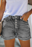 Pink Queen Women's High Waisted Denim Shorts Casual Ripped Summer Hot Short Jeans Frayed Distressed Jeans Shorts with Pockets