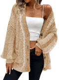 Pink Queen Women's 2026 Oversized Cardigan Sweater Long Sleeve Cable Knit Fashion Outerwear Coat