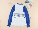 Womens Cowboys Cheerleader Costume Blue