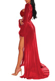 Long Sleeve Sheer Mesh Maxi Beach Cover Up For Women