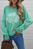 Women's Casual Crew Neck Christmas Pullover Cotton Blend Sweatshirt