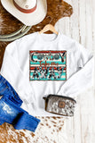 Western Vintage Graphic Pullover Tops Crewneck Sweatshirt