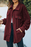 Womens Long Sleeve Buttoned Shirt Jacket