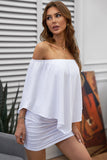 Robe Mini Poncho Noire Superposée à Plusieurs Pansements