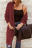 Women's Fuzzy Knit Cardigan Long Sleeve Plain Cardigan Pockets