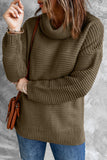 Women's Long Sleeves Turtleneck Sweater Loose Oversized Casual Sweater Pullover Top