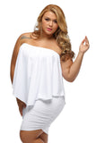 Women's Sexy Off Shoulder Ruffles Layered Dress Poncho Mini Dress