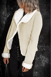 Women's Lapel Collar Fleece Open Front Coat