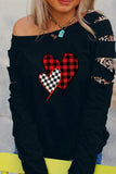 Black Sweatshirts for Women Crewneck Tops Long Sleeve Print Pullover Tops