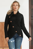 Women's Buttoned Wrap Sweater Turtleneck Sweater Jumper