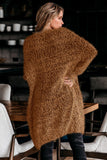 Women's Fuzzy Knit Cardigan Long Sleeve Plain Cardigan Pockets