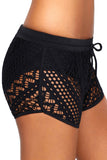 Womens Swim Shorts Cut Out Lace Overlay Lace Swim Bottom Board Shorts
