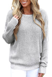 Women's Crew Neck Backless Knitted Pullover Cross Back Sweater