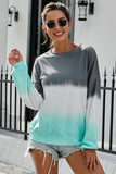 Women Color Block Casual Tops Tie Dye Pullover Sweatshirt