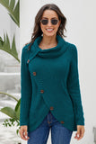 Women's Buttoned Wrap Sweater Turtleneck Sweater Jumper