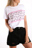 T-shirt léopard à manches courtes et col rond