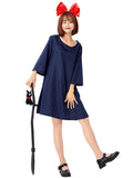 Womens Cartoon Kiki's Delivery Service Halloween Costume Navy Blue
