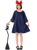 Womens Cartoon Kiki's Delivery Service Halloween Costume Navy Blue