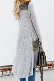Women's Open Front Printed Cardigans Patchwork Long Striped Sweaters with Pockets