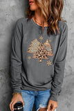 Women's Casual Crew Neck Christmas Pullover Cotton Blend Sweatshirt