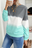 Women Color Block Casual Tops Tie Dye Pullover Sweatshirt