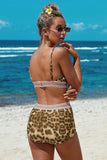 LC411956-20-S, LC411956-20-M, LC411956-20-L, LC411956-20-XL, Women's High Waisted Bikini Leopard Two-piece Bathing Suit