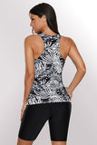 Womens Racerback Ombre Color Block Print Tankini Swimsuits