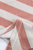 Stripe American Flag Asymmetric Blouse Short Sleeve Tops LC252209-19