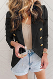 LC852062-2-S, LC852062-2-M, LC852062-2-L, LC852062-2-XL, LC852062-2-2XL, Black Double Breasted Casual Blazer Draped Open Front Cardigans Jacket Work Suit