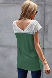 Green V Neck Eyelash Lace Knit Tank for Women LC253399-9