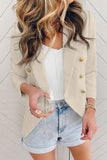 LC852062-18-S, LC852062-18-M, LC852062-18-L, LC852062-18-XL, LC852062-18-2XL, Apricot Double Breasted Casual Blazer Draped Open Front Cardigans Jacket Work Suit