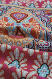 LC221873-22-S, LC221873-22-M, LC221873-22-L, LC221873-22-XL, Multicolor Bohemian 3/4 Sleeve V Neck Vintage Mini Dress for Women