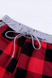 Red Pajamas Set Long Sleeve Sleepwear for Women Red Plaid Lounge Sets LC62588-3