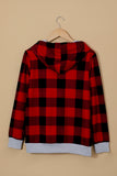 Red Pajamas Set Long Sleeve Sleepwear for Women Red Plaid Lounge Sets LC62588-3