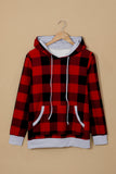 Red Pajamas Set Long Sleeve Sleepwear for Women Red Plaid Lounge Sets LC62588-3