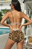 LC411956-20-S, LC411956-20-M, LC411956-20-L, LC411956-20-XL, Women's High Waisted Bikini Leopard Two-piece Bathing Suit